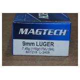 50 Magtech 9mm 115 Gr FMJ Ammo