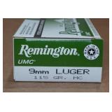 50 Remington UMC 9mm 115 Gr MC Ammo