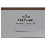 50 .454 Casull 250 Gr Hornady HSP Ammo