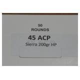 50 .45 ACP 200 Gr Sierra HP Ammo