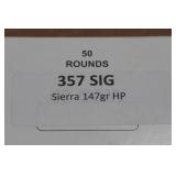 50 .357 Sig 147 Gr Sierra HP Ammo