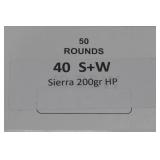 50 .40 S&W 200 Gr Sierra HP Ammo