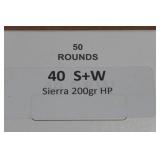 50 .40 S&W 200 Gr Sierra HP Ammo