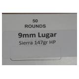 50 9mm 147 Gr Sierra HP Ammo