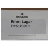 50 9mm 147 Gr Sierra HP Ammo