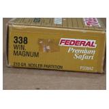 20 Federal Premium Safari .338 Win Mag 210 Gr Nosler Partition Ammo