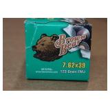 20 Brown Bear 7.62 x 39mm 123 Gr FMJ Steel Case Ammo