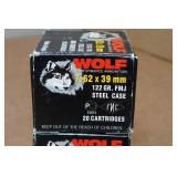 40 Wolf 7.62 x 39mm 122 Gr FMJ Steel Case Ammo