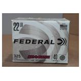 325 Federal Automatch .22 LR 40 Gr RN Ammo