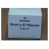 20 8mm Mauser 150 Gr SP Ammo