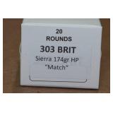 20 .303 British 174 Gr Sierra HP Match Ammo