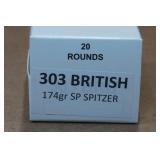 20 .303 British 174 Gr SP Spitzer Ammo
