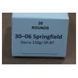 20 .30-06 Sprg 150 Gr Sierra SP BT Ammo