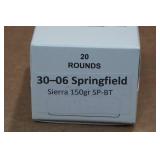 20 .30-06 Sprg 150 Gr Sierra SP BT Ammo