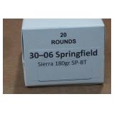 20 .30-06 Sprg 180 Gr Sierra SP BT Ammo