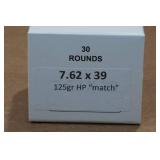 30 7.62 x 39mm 125 Gr HP Match Ammo
