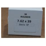 30 7.62 x 39mm Sierra SP Ammo