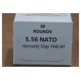 30 5.56mm 55 Gr Hornady FMJ BT Ammo