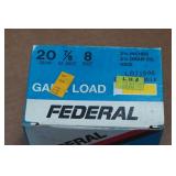 25 Federal Game Load 20 Ga 2-3/4" 8 Shot Shotshells
