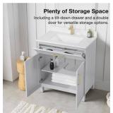 Home Decorators - Bilston 30 in. Single Sink Dove Gray Bath Vanity with White Engineered Stone Top Home Decorators - Bilston 30 in. Single Sink Dove Gray Bath Vanity with White Engineered Stone Top