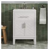 Kohler Accra Single Sink Bath Vanity 24"W X19.2"D X36"H With Quartz Top In White Kohler Accra Single Sink Bath Vanity 24"W X19.2"D X36"H With Quartz Top In White