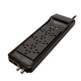 6 ft. 12-Outlet Surge Protector with Coax and USB RJ45, Black 6 ft. 12-Outlet Surge Protector with Coax and USB RJ45, Black