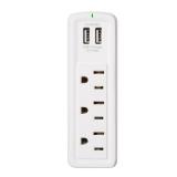 3-Outlet USB Travel Wall Tap Surge Protector, White lot of 2 3-Outlet USB Travel Wall Tap Surge Protector, White lot of 2