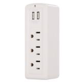 3-Outlet USB Travel Wall Tap Surge Protector, White lot of 2 3-Outlet USB Travel Wall Tap Surge Protector, White lot of 2