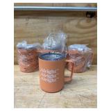 Orange Circle Studio Lot of 4-  12oz Double Walled Stainless Steel Coffee Desk Mug - Alright Orange Circle Studio Lot of 4-  12oz Double Walled Stainless Steel Coffee Desk Mug - Alright
