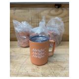 Orange Circle Studio Lot of 4-  12oz Double Walled Stainless Steel Coffee Desk Mug - Alright Orange Circle Studio Lot of 4-  12oz Double Walled Stainless Steel Coffee Desk Mug - Alright