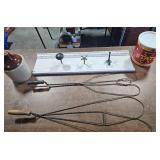 Vintage Rug Beaters, Crock Jug, Wall Hooks Made Of Old Door Knobs