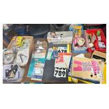 Lot Of Office Supplies: Stencils, Clip Boards, Scissors, Tape, Glue Gun, More