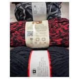 5-Skeins Assorted Fleece Yarn (3-Cherry Spot, 1-Black, 1-Black/Gray)