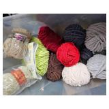 Bin With Assorted Blanket Yarn Balls
