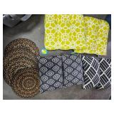 2-Chair Cushions, 4-Decorative Pillows, Set of 4-Placemats