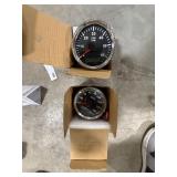 3-1/2" BLACK FACED W/WHITE LETTER TACHOMETER & SPEEDOMETER GAUGES (NIB) 3-1/2" BLACK FACED W/WHITE LETTER TACHOMETER & SPEEDOMETER GAUGES (NIB)