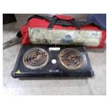 2 BURNER HOT PLATE &SPORTS DOME TENT THAT SLEEPS 3-4 2 BURNER HOT PLATE &SPORTS DOME TENT THAT SLEEPS 3-4