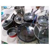 HUGE LOT OF POTS AND PANS 1 CAST IRON PAN HUGE LOT OF POTS AND PANS 1 CAST IRON PAN