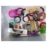 CRAFT LOT W/A LOT OF NICE BEADS A GREAT ASST OF WIRE & RIBBON AND A FEW STAMPS CRAFT LOT W/A LOT OF NICE BEADS A GREAT ASST OF WIRE & RIBBON AND A FEW STAMPS