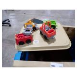 FISHER PRICE PHONE PULL TOY 4 FISHERPRICE TRUCKS W/PLAY MAT & TOY BOX ON WHEELS FISHER PRICE PHONE PULL TOY 4 FISHERPRICE TRUCKS W/PLAY MAT & TOY BOX ON WHEELS