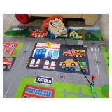 FISHER PRICE PHONE PULL TOY 4 FISHERPRICE TRUCKS W/PLAY MAT & TOY BOX ON WHEELS FISHER PRICE PHONE PULL TOY 4 FISHERPRICE TRUCKS W/PLAY MAT & TOY BOX ON WHEELS