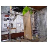 KITCHEN 4 TIER CHROME MESH SHELF WITH WOOD COUNTER HEIGHT SHELF KITCHEN 4 TIER CHROME MESH SHELF WITH WOOD COUNTER HEIGHT SHELF