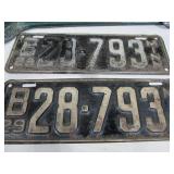 Antique Wrench and License Plates.