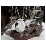 Vintage Ship Clock & Brass Lamp