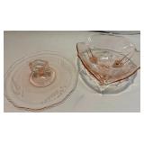 Pink Depression Bowl and Serving Tray Pink Depression Bowl and Serving Tray