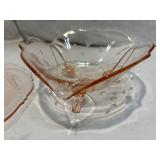 Pink Depression Bowl and Serving Tray Pink Depression Bowl and Serving Tray