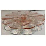 Two Pink Depression Serving Plates Two Pink Depression Serving Plates