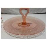 Two Pink Depression Serving Plates Two Pink Depression Serving Plates
