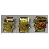 Super Bowl Pins from 1960s Super Bowl Pins from 1960s