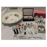 Variety of Serving Utensils and Vintage Bowl Variety of Serving Utensils and Vintage Bowl
